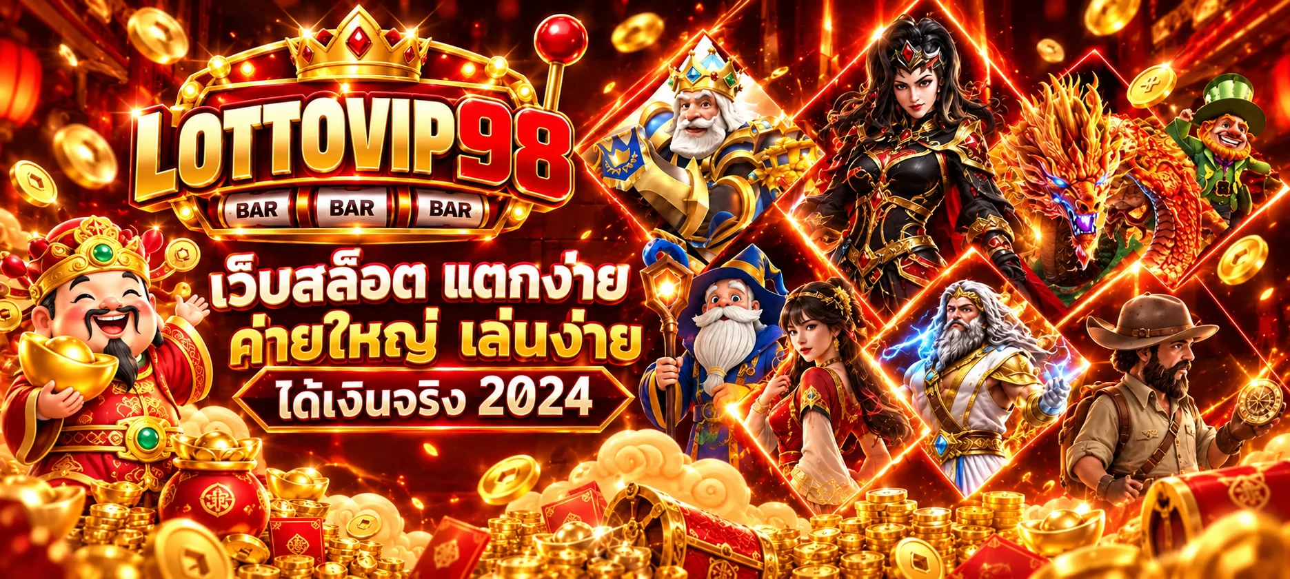 แบนเนอร์เกมสล็อต LOTTOVIP98 พร้อมค่ายเกมยอดนิยม